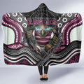 Manly Warringah Sea Eagles Hooded Blanket The Scream of Lightning Eyes - Indigenous Dot Ripping Effect