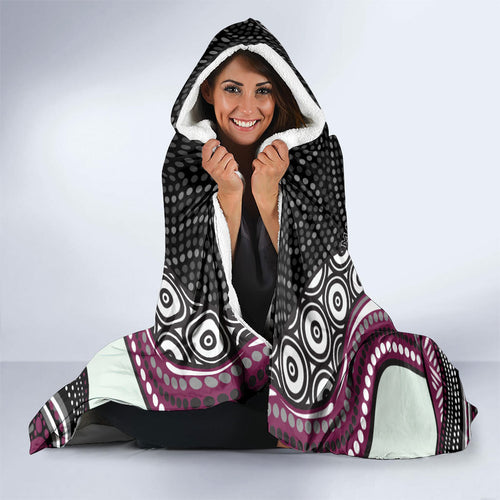 Manly Warringah Sea Eagles Hooded Blanket The Scream of Lightning Eyes - Indigenous Dot Ripping Effect