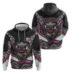 Manly Warringah Sea Eagles Hoodie The Scream of Lightning Eyes - Indigenous Dot Ripping Effect