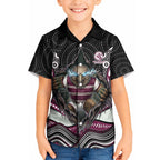 Manly Warringah Sea Eagles Kid Hawaiian Shirt The Scream of Lightning Eyes - Indigenous Dot Ripping Effect