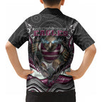 Manly Warringah Sea Eagles Kid Hawaiian Shirt The Scream of Lightning Eyes - Indigenous Dot Ripping Effect