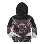Manly Warringah Sea Eagles Kid Hoodie The Scream of Lightning Eyes - Indigenous Dot Ripping Effect