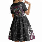 Manly Warringah Sea Eagles Kid Short Sleeve Dress The Scream of Lightning Eyes - Indigenous Dot Ripping Effect