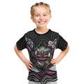 Manly Warringah Sea Eagles Kid T Shirt The Scream of Lightning Eyes - Indigenous Dot Ripping Effect