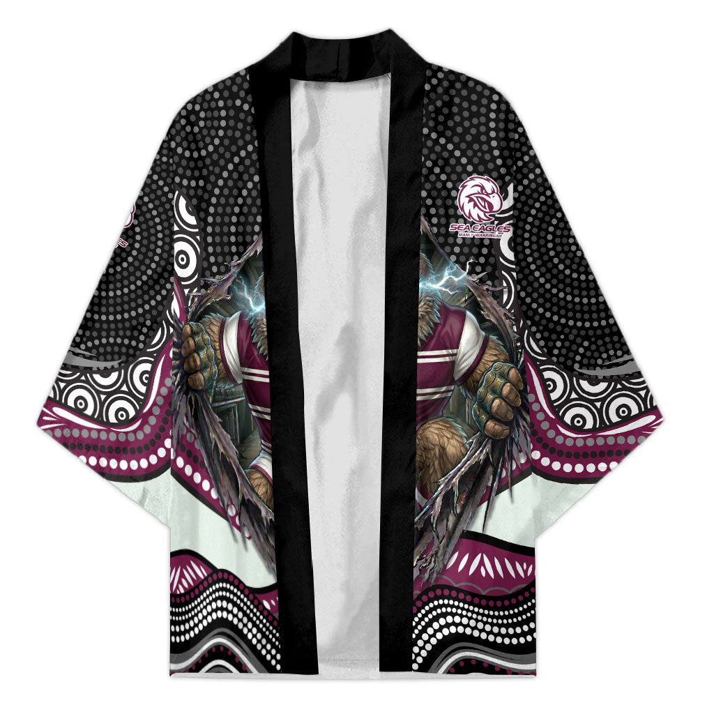 Manly Warringah Sea Eagles Kimono The Scream of Lightning Eyes - Indigenous Dot Ripping Effect