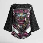 Manly Warringah Sea Eagles Kimono Sleeve Blouse The Scream of Lightning Eyes - Indigenous Dot Ripping Effect