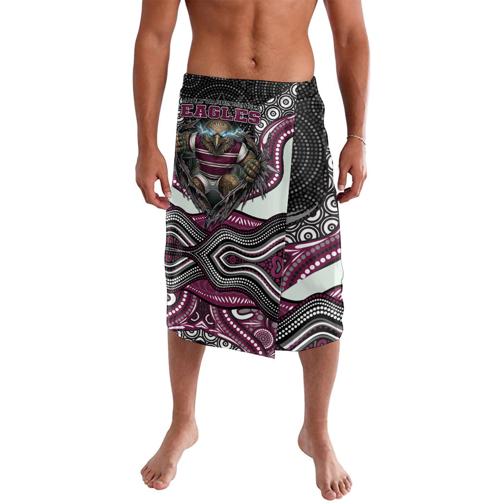 Manly Warringah Sea Eagles Lavalava The Scream of Lightning Eyes - Indigenous Dot Ripping Effect