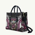 Manly Warringah Sea Eagles Leather Bag The Scream of Lightning Eyes - Indigenous Dot Ripping Effect