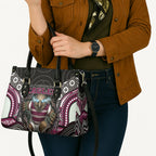 Manly Warringah Sea Eagles Leather Bag The Scream of Lightning Eyes - Indigenous Dot Ripping Effect