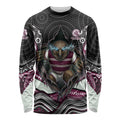 Manly Warringah Sea Eagles Long Sleeve Shirt The Scream of Lightning Eyes - Indigenous Dot Ripping Effect