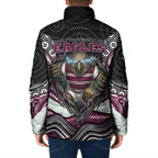 Manly Warringah Sea Eagles Padded Jacket The Scream of Lightning Eyes - Indigenous Dot Ripping Effect
