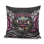 Manly Warringah Sea Eagles Pillow Cover The Scream of Lightning Eyes - Indigenous Dot Ripping Effect