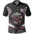 Manly Warringah Sea Eagles Polo Shirt The Scream of Lightning Eyes - Indigenous Dot Ripping Effect