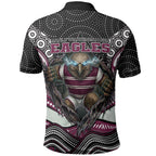 Manly Warringah Sea Eagles Polo Shirt The Scream of Lightning Eyes - Indigenous Dot Ripping Effect