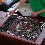 Manly Warringah Sea Eagles Puzzle The Scream of Lightning Eyes - Indigenous Dot Ripping Effect
