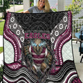 Manly Warringah Sea Eagles Quilt The Scream of Lightning Eyes - Indigenous Dot Ripping Effect
