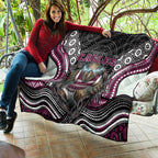 Manly Warringah Sea Eagles Quilt The Scream of Lightning Eyes - Indigenous Dot Ripping Effect