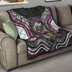 Manly Warringah Sea Eagles Quilt The Scream of Lightning Eyes - Indigenous Dot Ripping Effect