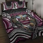 Manly Warringah Sea Eagles Quilt Bed Set The Scream of Lightning Eyes - Indigenous Dot Ripping Effect