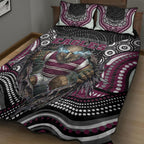 Manly Warringah Sea Eagles Quilt Bed Set The Scream of Lightning Eyes - Indigenous Dot Ripping Effect