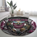 Manly Warringah Sea Eagles Round Carpet The Scream of Lightning Eyes - Indigenous Dot Ripping Effect
