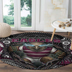 Manly Warringah Sea Eagles Round Carpet The Scream of Lightning Eyes - Indigenous Dot Ripping Effect