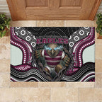 Manly Warringah Sea Eagles Rubber Doormat The Scream of Lightning Eyes - Indigenous Dot Ripping Effect