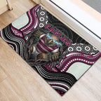 Manly Warringah Sea Eagles Rubber Doormat The Scream of Lightning Eyes - Indigenous Dot Ripping Effect