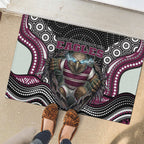 Manly Warringah Sea Eagles Rubber Doormat The Scream of Lightning Eyes - Indigenous Dot Ripping Effect