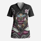 Manly Warringah Sea Eagles Scrub Top The Scream of Lightning Eyes - Indigenous Dot Ripping Effect