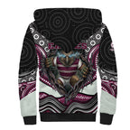 Manly Warringah Sea Eagles Sherpa Hoodie The Scream of Lightning Eyes - Indigenous Dot Ripping Effect