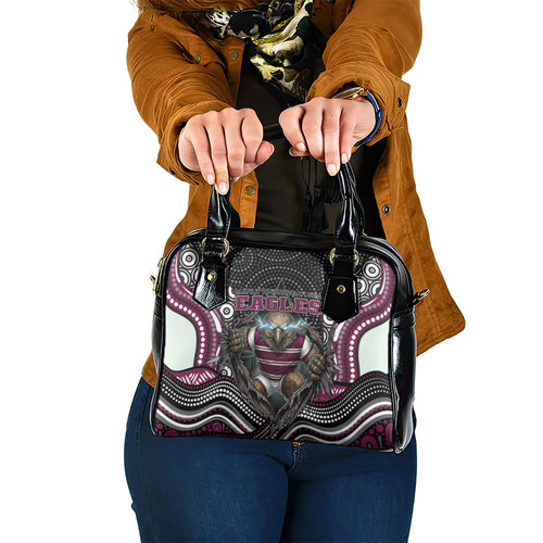Manly Warringah Sea Eagles Shoulder Handbag The Scream of Lightning Eyes - Indigenous Dot Ripping Effect