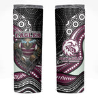 Manly Warringah Sea Eagles Skinny Tumbler The Scream of Lightning Eyes - Indigenous Dot Ripping Effect