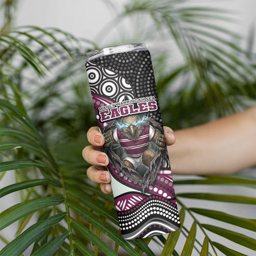 Manly Warringah Sea Eagles Skinny Tumbler The Scream of Lightning Eyes - Indigenous Dot Ripping Effect