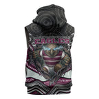 Manly Warringah Sea Eagles Sleeveless Hoodie The Scream of Lightning Eyes - Indigenous Dot Ripping Effect