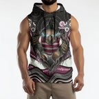 Manly Warringah Sea Eagles Sleeveless Hoodie The Scream of Lightning Eyes - Indigenous Dot Ripping Effect
