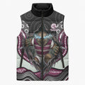 Manly Warringah Sea Eagles Sleeveless Puffer Jacket The Scream of Lightning Eyes - Indigenous Dot Ripping Effect