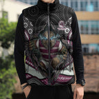 Manly Warringah Sea Eagles Sleeveless Puffer Jacket The Scream of Lightning Eyes - Indigenous Dot Ripping Effect