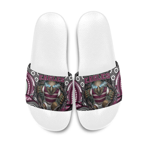 Manly Warringah Sea Eagles Slide Sandals The Scream of Lightning Eyes - Indigenous Dot Ripping Effect