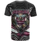 Manly Warringah Sea Eagles T Shirt The Scream of Lightning Eyes - Indigenous Dot Ripping Effect