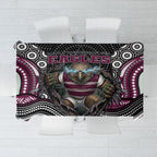 Manly Warringah Sea Eagles Tablecloth The Scream of Lightning Eyes - Indigenous Dot Ripping Effect