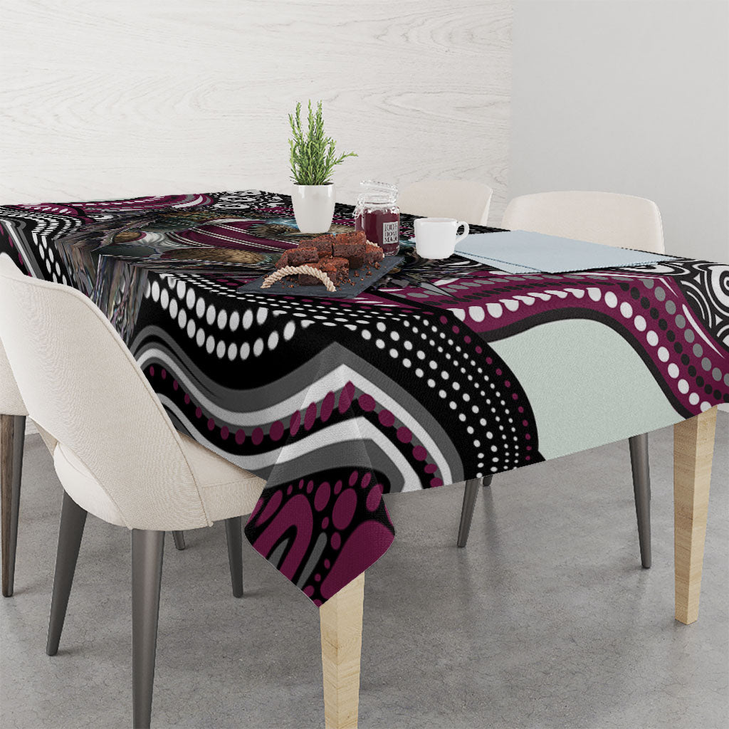 Manly Warringah Sea Eagles Tablecloth The Scream of Lightning Eyes - Indigenous Dot Ripping Effect