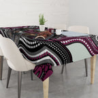 Manly Warringah Sea Eagles Tablecloth The Scream of Lightning Eyes - Indigenous Dot Ripping Effect