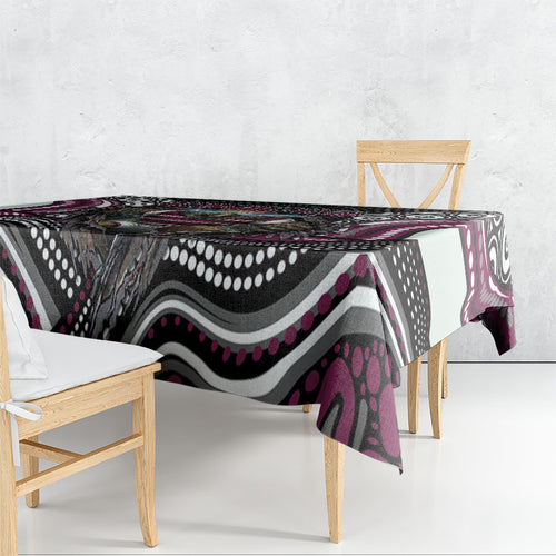 Manly Warringah Sea Eagles Tablecloth The Scream of Lightning Eyes - Indigenous Dot Ripping Effect