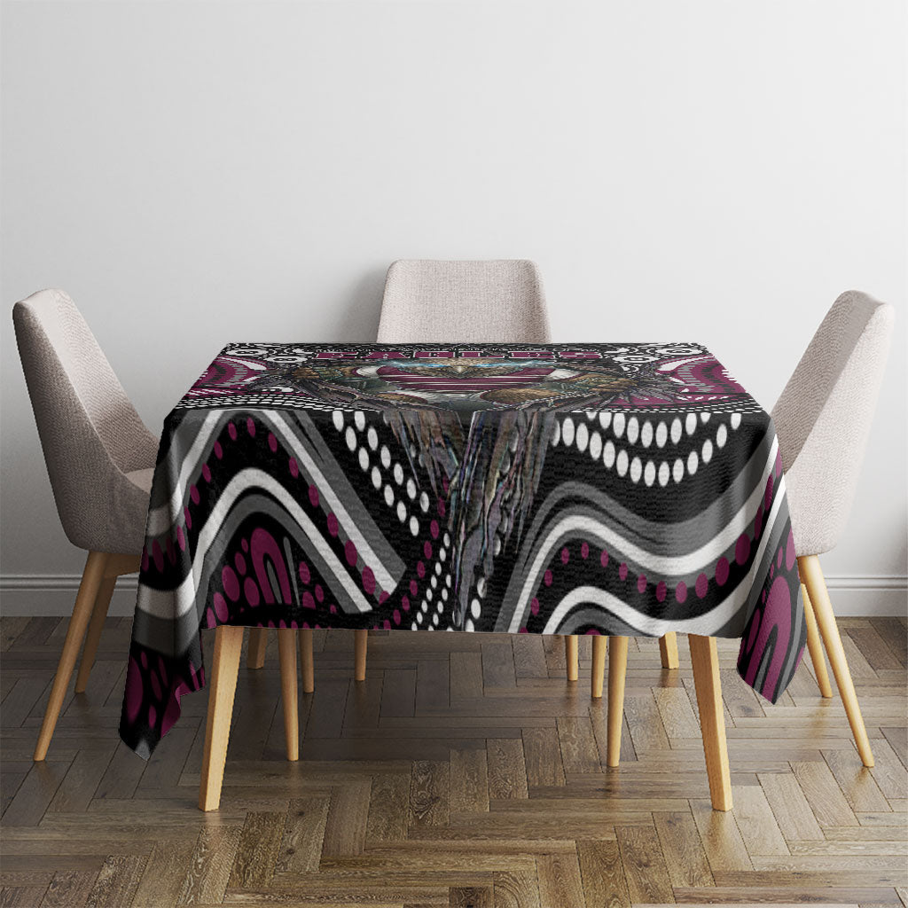 Manly Warringah Sea Eagles Tablecloth The Scream of Lightning Eyes - Indigenous Dot Ripping Effect