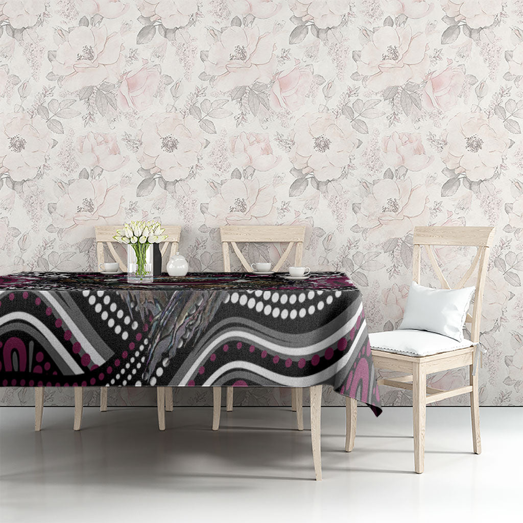 Manly Warringah Sea Eagles Tablecloth The Scream of Lightning Eyes - Indigenous Dot Ripping Effect