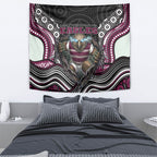 Manly Warringah Sea Eagles Tapestry The Scream of Lightning Eyes - Indigenous Dot Ripping Effect
