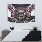 Manly Warringah Sea Eagles Tapestry The Scream of Lightning Eyes - Indigenous Dot Ripping Effect