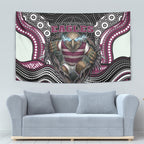 Manly Warringah Sea Eagles Tapestry The Scream of Lightning Eyes - Indigenous Dot Ripping Effect