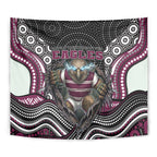Manly Warringah Sea Eagles Tapestry The Scream of Lightning Eyes - Indigenous Dot Ripping Effect